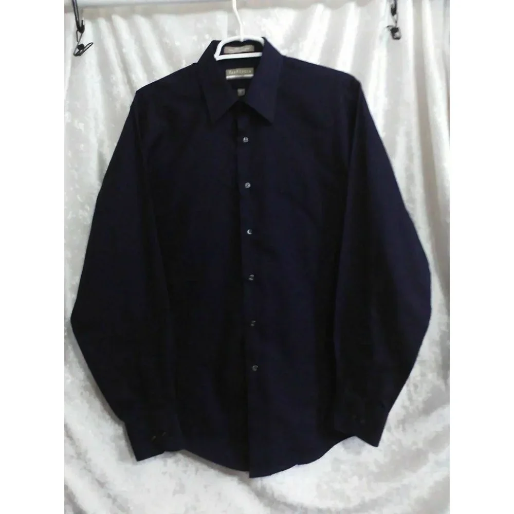 Van Heusen Men's Shirt Casual/Dress Long Sleeve Poly/Cotton Purple 15.5 (34/35) - Picture 8 of 16